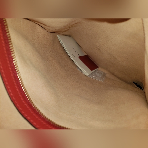 ❤ Red Gucci Hobo Shoulder Handbag Gold Purse Bag Gucci Apollo - Picture 7 of 8